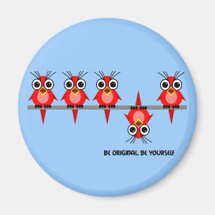 niedliche rote Vögel Magnet