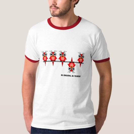niedliche rote Vögel T-Shirt (Vorderseite)