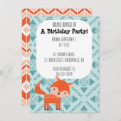 Niedliche roter Fox-Party Einladung (Vorne/Hinten)