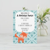 Niedliche roter Fox-Party Einladung (Stehend Vorderseite)