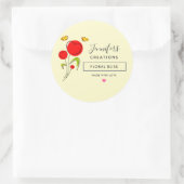 Niedliche Rotes Herz Blume Kerzenleuchte Runder Aufkleber (Tasche)