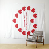 Niedliche Rotharzen Valentinstag Party Hintergrund Wandteppich (Beispiel (Horizontal))