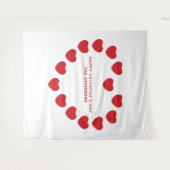 Niedliche Rotharzen Valentinstag Party Hintergrund Wandteppich (Vorderseite (Horizontal))