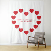 Niedliche Rotharzen Valentinstag Party Hintergrund Wandteppich (Beispiel)