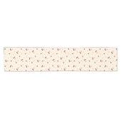 Niedliche Rotkrebse vernichten Bows auf Creme Kurzer Tischläufer (Horizontal)