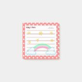 Niedliche Rotpolka-Punkte, niedliche Sterne & Rege Post-it Klebezettel (Vorderseite)