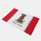 Niedliche Rottschokolade Labrador Retriever Fußmatte (Schrägansicht)