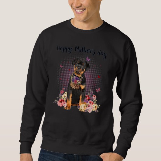 Niedliche Rottweiler Mama Blume Glücklich Mutterta Sweatshirt (Vorderseite)
