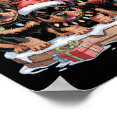 Niedliche Rottweiler Weihnachtspuppen Dog Liebhabe Poster (Ecke)
