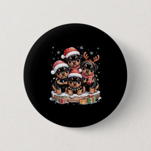 Niedliche Rottweiler Weihnachtswelpen Hunde Liebha Button