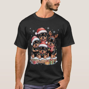 Niedliche Rottweiler Weihnachtswelpen Hunde Liebha T-Shirt