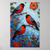 Niedliche Rotvögel Poster (Vorne)