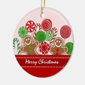 Niedliche Rotweihnachtskuchen Keramikornament (Links)