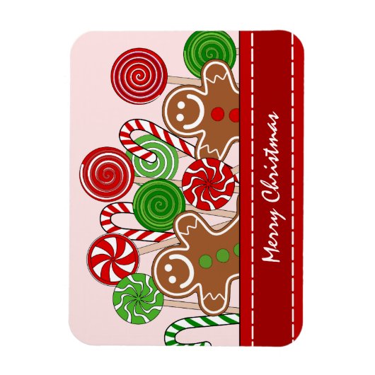 Niedliche Rotweihnachtskuchen Magnet (Vertikal)