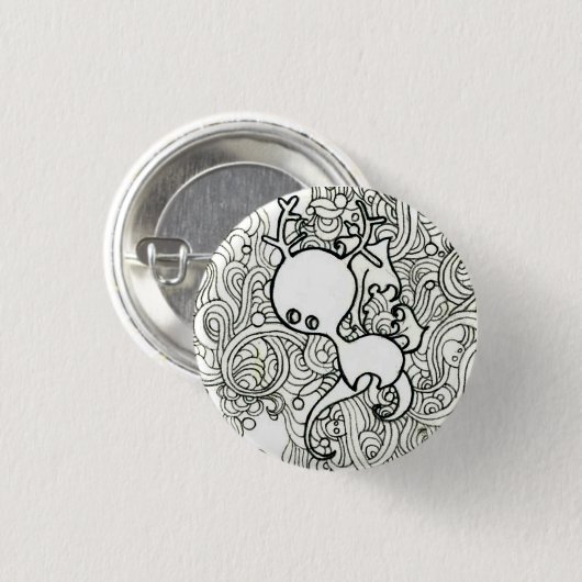 Niedliche Rotwild Button (Vorne & Hinten)