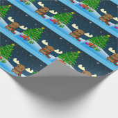 Niedliche Rotwild Geschenkpapier (Ecke)
