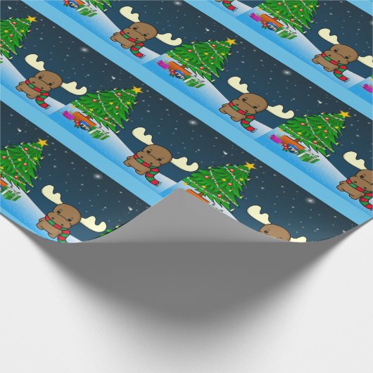 Niedliche Rotwild Geschenkpapier (Ecke)