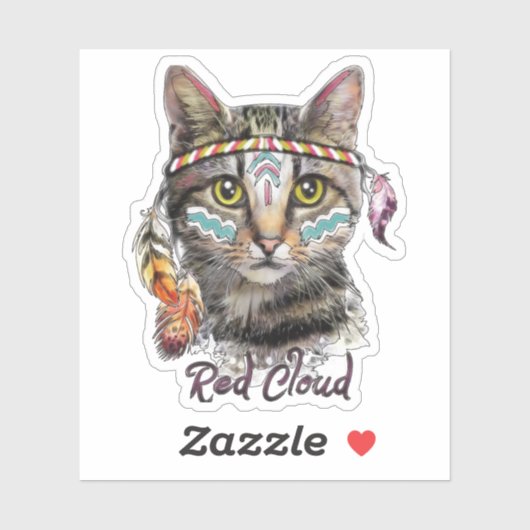 Niedliche Rotwolke Aufkleber (Blatt)