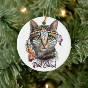 Niedliche Rotwolke Keramik Ornament