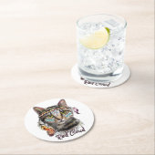 Niedliche Rotwolke Runder Pappuntersetzer (Vor Ort)