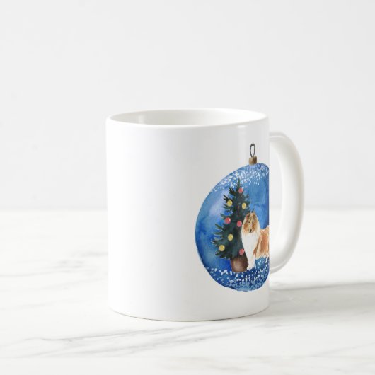 Niedliche Rough Collie Keramik Tasse (VorderseiteRechts)