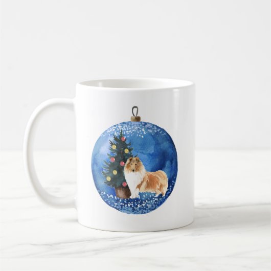Niedliche Rough Collie Keramik Tasse (Links)