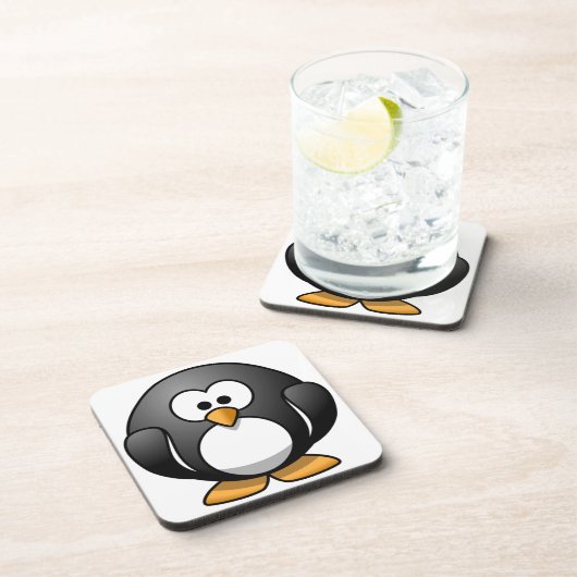 Niedliche Round Pinguin Designs Untersetzer (Rechte Seite)