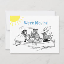 Niedliche Row Boat Flat Wir bewegen Ankündigungska