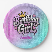 Niedliche Royal Birthday Girl Party Paper Plate