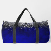 Niedliche Royal Blue Silver Imitate Glitzer Monogr Duffle Bag (Rückseite)