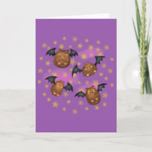 Niedliche Rubbelkarte für kuschelige Fledermäuse