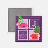 Niedliche Rübe | Monogramm Magnet (Vorderseite/Rückseite)