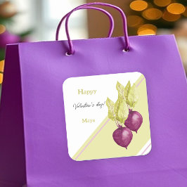 Niedliche Rüben in Liebe Wasserfarben Handgestrich Quadratischer Aufkleber