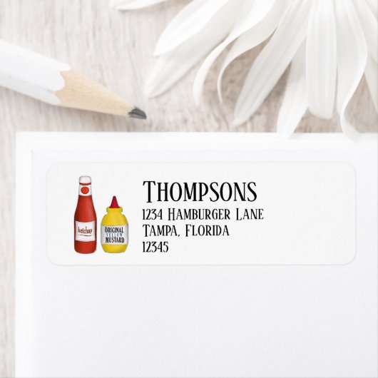 Niedliche Rücksendeadresse Ketchup und Senf (Insitu)