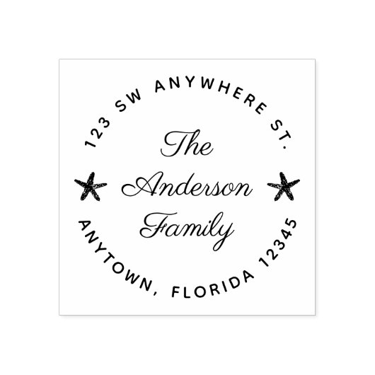 Niedliche Rücksendeadresse Starfish Personalisiert Gummistempel (Prägung)