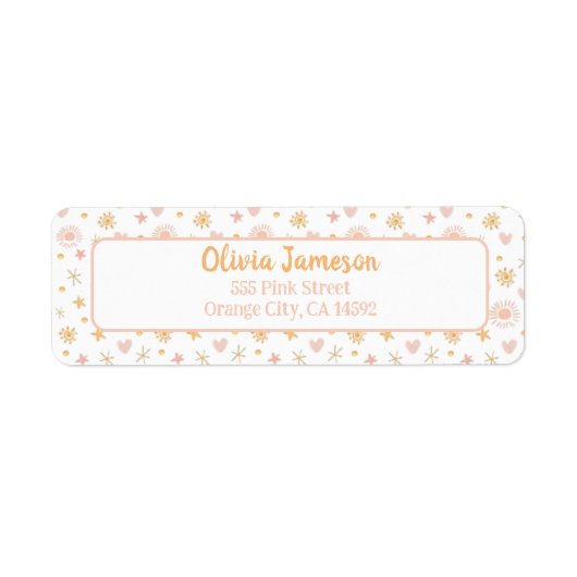 Niedliche Rücksendeadresse Sunshine & Heart (Vorne)