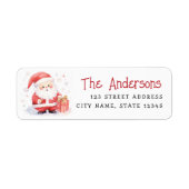 Niedliche Rücksendeadresse zur Santa Aquarellbilde (Vorne)