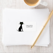 Niedliche Rücksendeadressen-Aufkleber der Black Ca Adressaufkleber (Insitu)