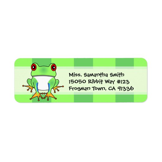 Niedliche Rücksendeadressen-Aufkleber für Froschfr (Vorne)