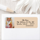 Niedliche Rücksendeadressen-Aufkleber von Rotem Fo (Insitu)