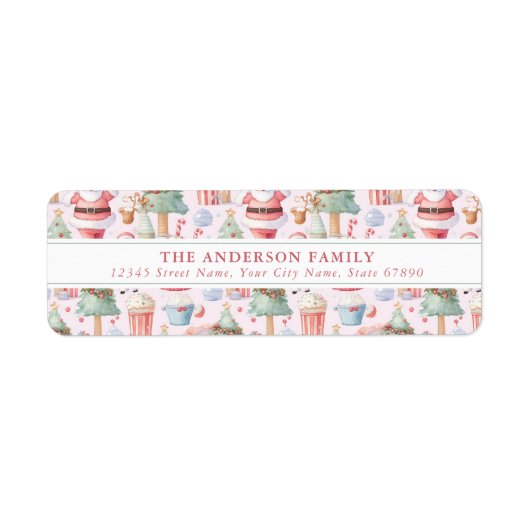 Niedliche Rücksendeadressen-Aufkleber zu Weihnacht (Vorne)