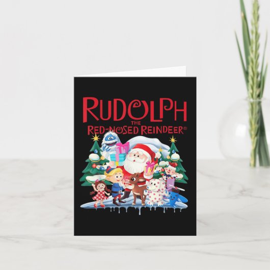 Niedliche Rudolph The Red Nosed Rentier Christmas Karte (Vorderseite)