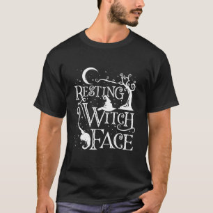 Niedliche ruhende Hexenmeistermädchen Frauen Hallo T-Shirt