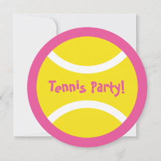Niedliche runde Mädchentennis Geburtstags-Party Einladung