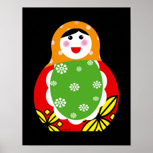 niedliche Russische Nest-Puppe Poster