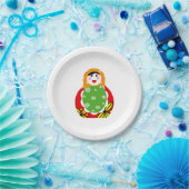 niedliche russische Verschachtelungspuppe Pappteller (Party)