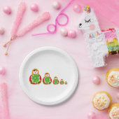 niedliche russische Verschachtelungspuppen Pappteller (Party)