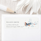 Niedliche Rust Navy Kid Flugzeug Clouds Stars Adre (Insitu)