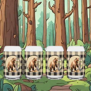 Niedliche Rustikal-Braunbärenkabine Dosenglas