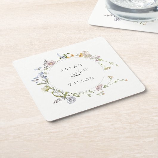 Niedliche Rustikal-Gelbe Wiesen-Blumenzwiese Rechteckiger Pappuntersetzer (angewinkelt)